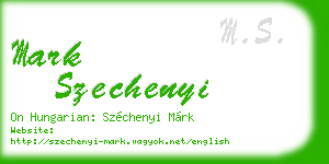 mark szechenyi business card